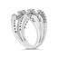 18K White Gold Diamond Multi Crossover Cocktail Ring