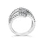 18K White Gold Diamond Multi Crossover Cocktail Ring