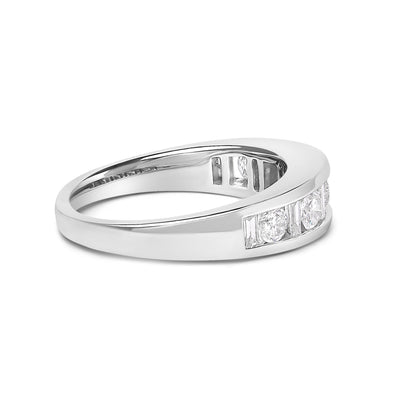 Bague en or blanc 14K avec diamants en channel - 1,0 Cttw