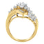 Anillo de bypass de diamantes bicolor de 10K - Talla 6-1/2