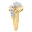 Anillo de bypass de diamantes bicolor de 10K - Talla 6-1/2