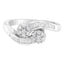14K White Gold Round and Baguette Diamond Bypass Ring - Size 6