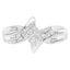 10K White Gold 1/3 Cttw Diamond Bypass Cocktail Ring - Size 4