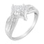 10K White Gold 1/3 Cttw Diamond Bypass Cocktail Ring - Size 4