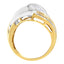 10KT Two-Toned Gold Diamond Bypass Ring