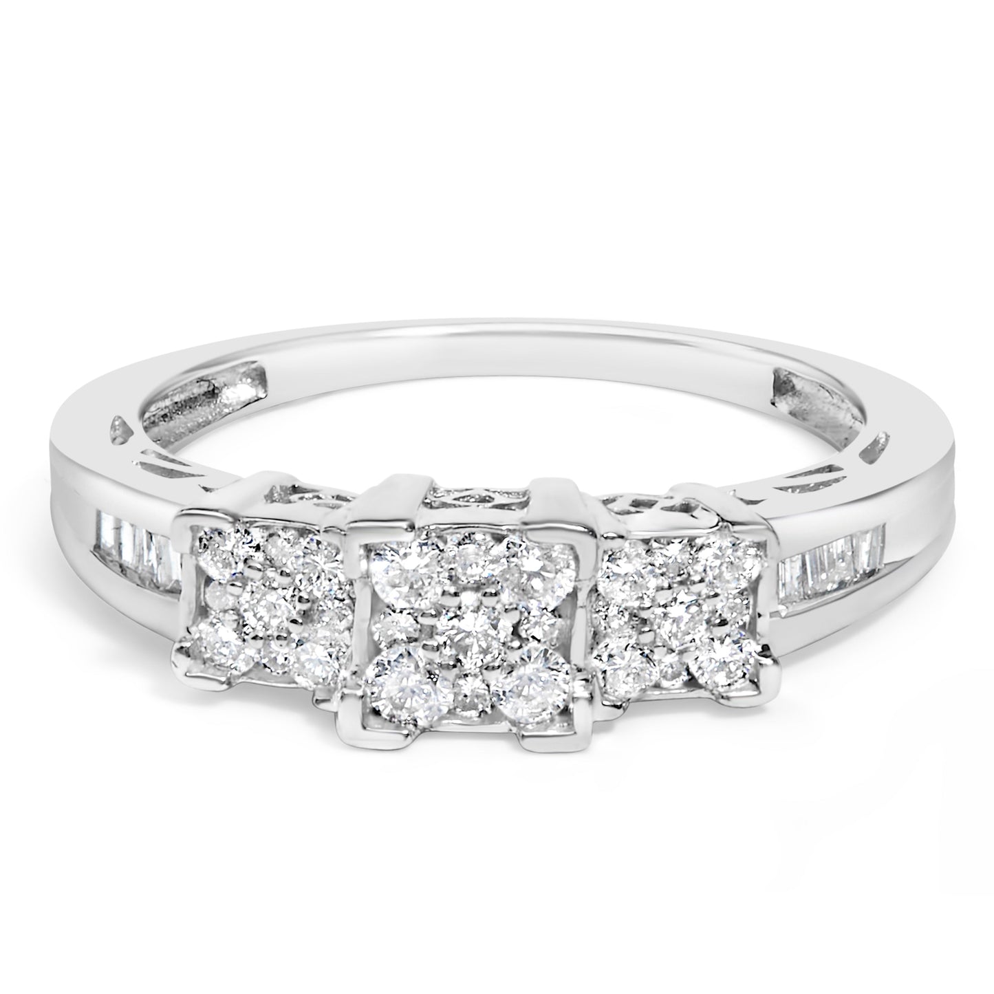 Anillo de Compromiso de Diamantes de 10K en Oro Blanco 1/2 Cttw - Talla 6-3/4