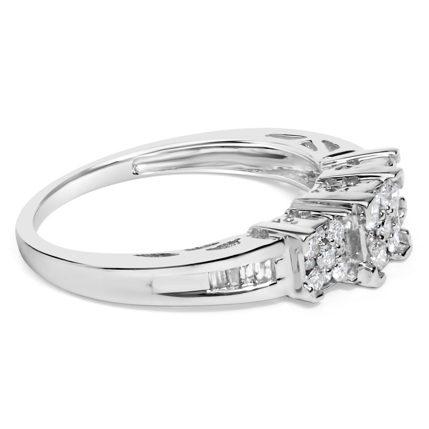 Anillo de Compromiso de Diamantes de 10K en Oro Blanco 1/2 Cttw - Talla 6-3/4