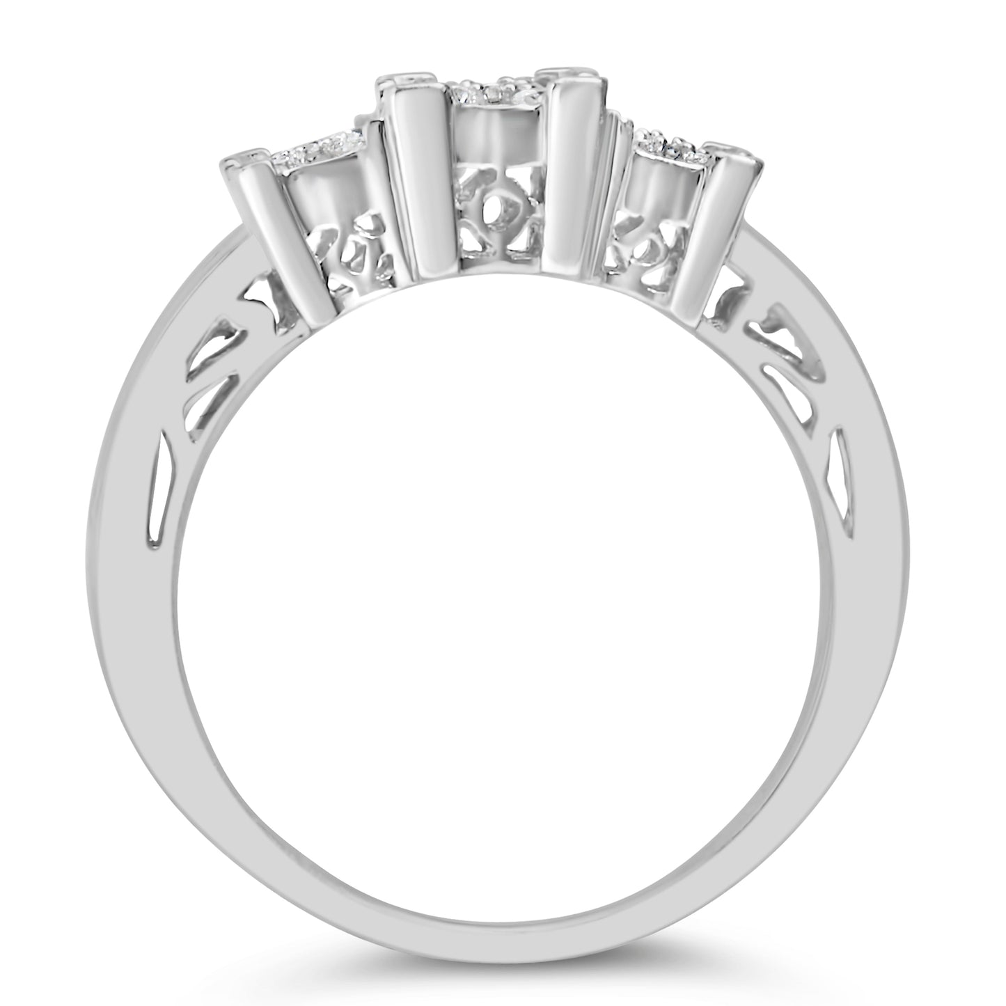 Anillo de Compromiso de Diamantes de 10K en Oro Blanco 1/2 Cttw - Talla 6-3/4