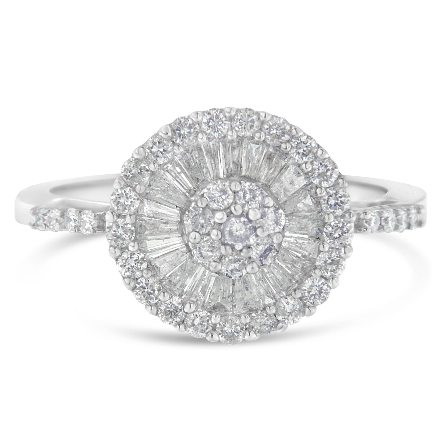 Bague cocktail en diamant en or blanc 10KT