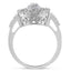 Bague cocktail en diamant en or blanc 10KT