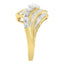 10K Yellow Gold Round and Baguette Diamond-Cut Engagement Ring - Size 7