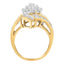 Anillo de Clúster de Diamantes Bypass en Oro Amarillo de 10K - Talla 8