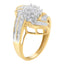 Anillo de Clúster de Diamantes Bypass en Oro Amarillo de 10K - Talla 8