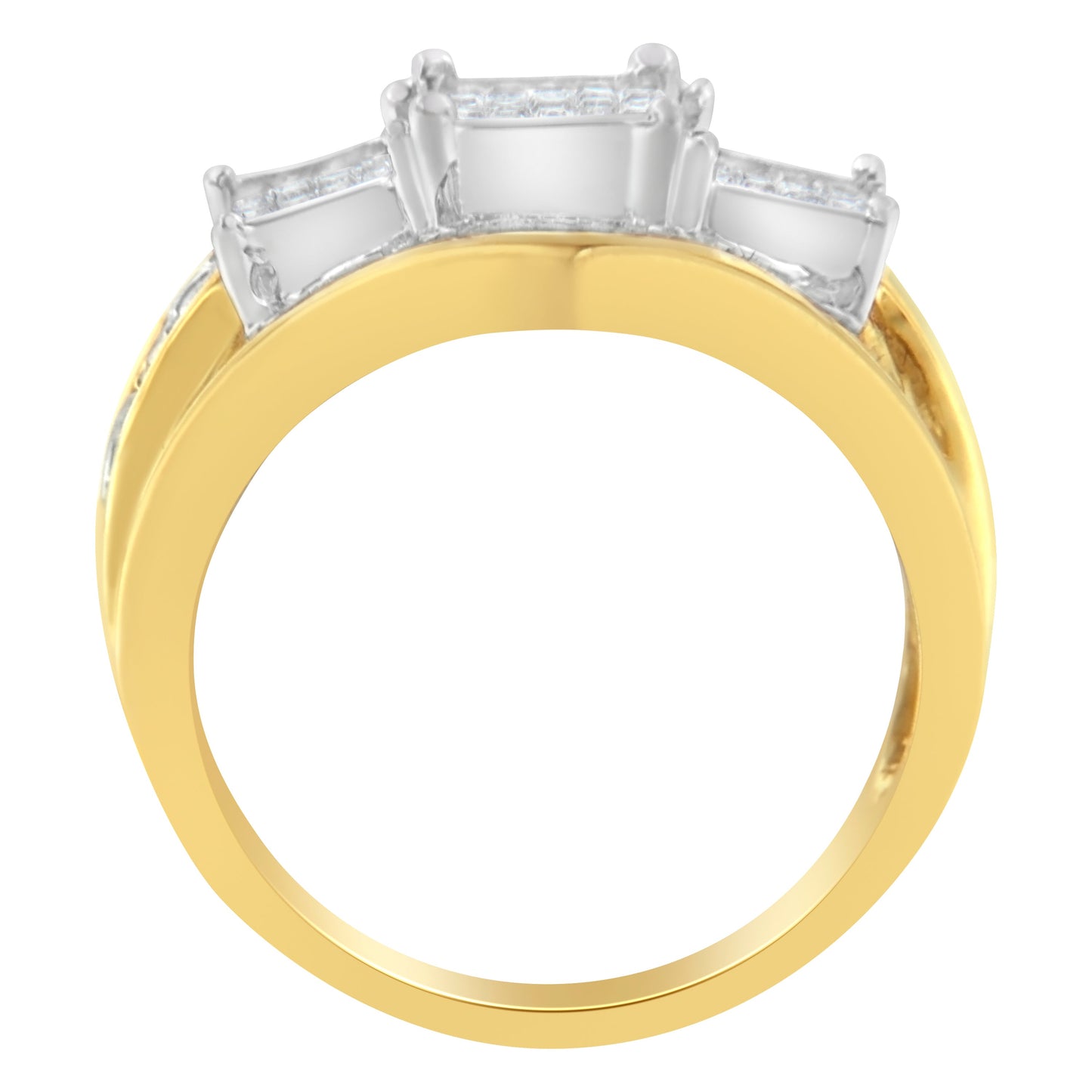 Anillo de Compromiso de Diamante de Oro Bicolor de 10KT