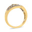 Bague Bypass Multi Rang en Or Jaune 10K avec Diamants - Taille 7