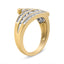 Bague Bypass Multi Rang en Or Jaune 10K avec Diamants - Taille 7