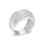 Anillo de cóctel de diamantes en corte baguette de plata esterlina .925 - Talla 6-1/2