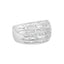Anillo de cóctel de diamantes en corte baguette de plata esterlina .925 - Talla 6-1/2