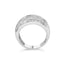 Anillo de cóctel de diamantes en corte baguette de plata esterlina .925 - Talla 6-1/2