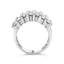 Bague de mariage multi-rangs en diamant taillé en baguette en argent sterling .925