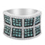 Bague cocktail en or blanc 14K avec diamants bleus - Taille 6