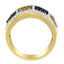 Anillo de Banda de Diamantes de Oro Amarillo de 14KT con Diamantes Champagne y Amarillos