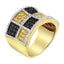 Anillo de Banda de Diamantes de Oro Amarillo de 14KT con Diamantes Champagne y Amarillos