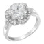 14K White Gold Floral Cluster Diamond Engagement Ring - Size 6