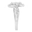 14K White Gold Floral Cluster Diamond Engagement Ring - Size 6
