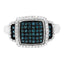 Black Rhodium Plated .925 Sterling Silver Diamond Cocktail Ring - Size 6