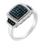 Black Rhodium Plated .925 Sterling Silver Diamond Cocktail Ring - Size 6