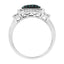 Black Rhodium Plated .925 Sterling Silver Diamond Cocktail Ring - Size 6