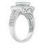 Bague de fiançailles en diamant en cluster en or blanc 10K - Taille 6-1/2