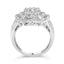 14K White Gold Diamond Floral Cluster Quatrefoil Ring - Size 6.75