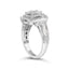 14K White Gold Diamond Floral Cluster Quatrefoil Ring - Size 6.75