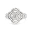14K White Gold Diamond Floral Cluster Quatrefoil Ring - Size 6.75