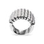 Anillo de 14k de oro blanco con diamantes de 4.0 Cttw en 5 filas - Talla 7