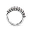 Anillo de 14k de oro blanco con diamantes de 4.0 Cttw en 5 filas - Talla 7