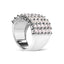 Anillo de 14k de oro blanco con diamantes de 4.0 Cttw en 5 filas - Talla 7