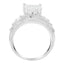 14K White Gold Mixed-Cut Diamond Rectangle Cluster Ring - Size 5