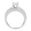 Bague de fiançailles en diamant en cluster taillé mixte en or blanc 14K - Taille 7