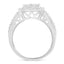 10K White Gold Diamond Cluster Engagement Ring - Size 6.75