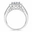 Bague de fiançailles en diamant en cluster en or blanc 10K - Taille 6.75