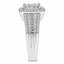 Bague de fiançailles en diamant en cluster en or blanc 10K - Taille 6.75