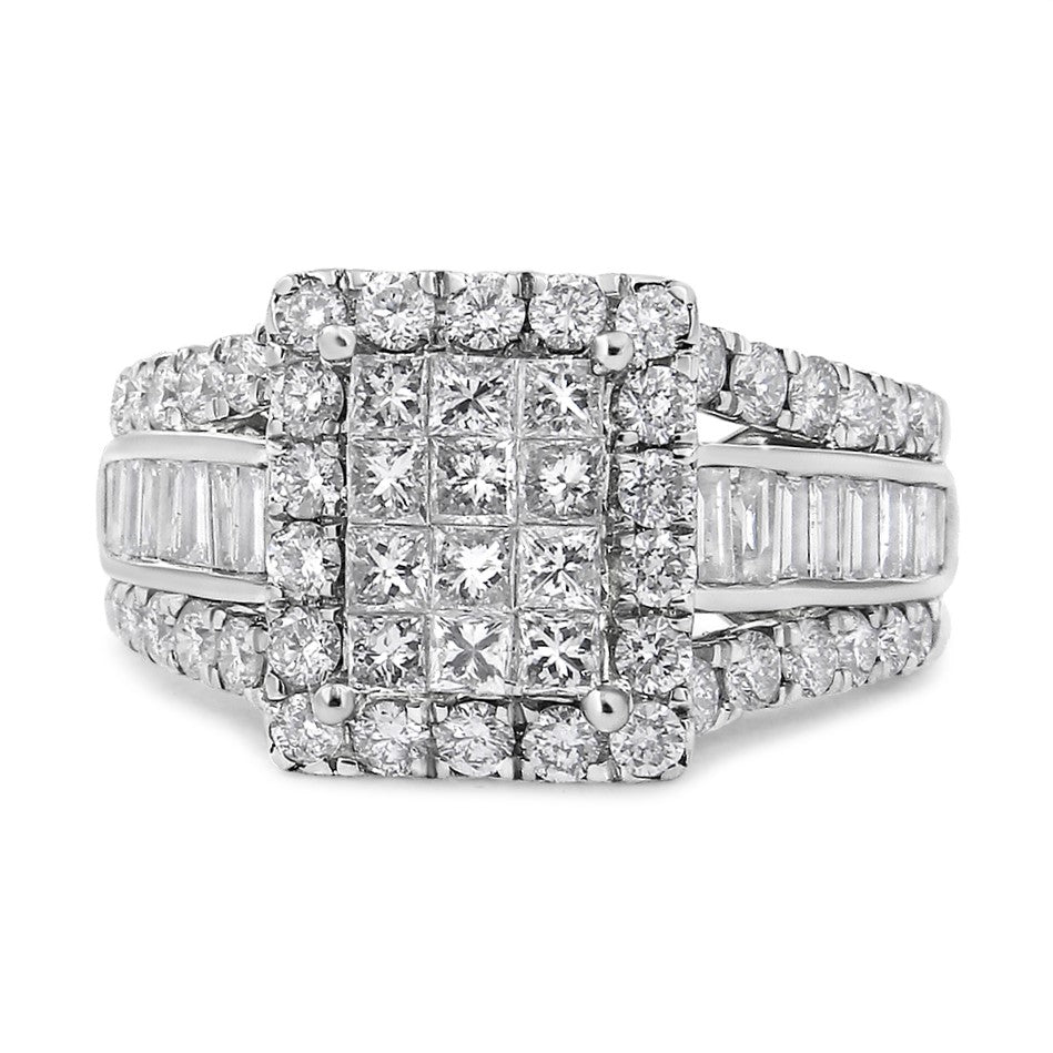 Bague de fiançailles en diamant en or blanc 14K 2,00 cttw - Taille 7