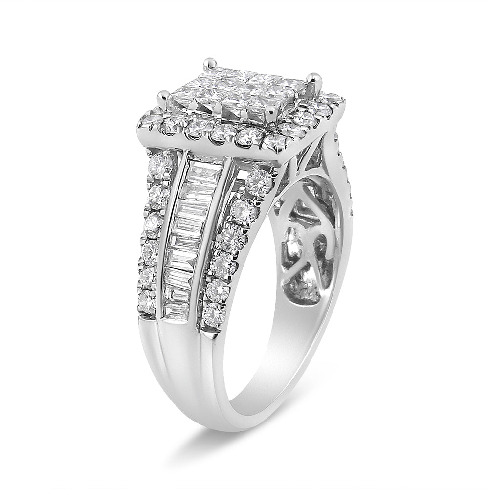 Bague de fiançailles en diamant en or blanc 14K 2,00 cttw - Taille 7
