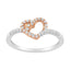 Bague cocktail en diamant en or bicolore 10K - Taille 6-1/2