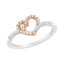 Bague cocktail en diamant en or bicolore 10K - Taille 6-1/2