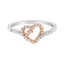 Bague cocktail en diamant en or bicolore 10K - Taille 6-1/2