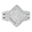 Anillo de cóctel de diamantes de corte princesa de plata esterlina .925 elegante - Talla 6